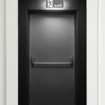 Noa Yafe, Exit, 2017, Gypsum boards, transparencies, lighting and aluminum frame, 180×115 cm