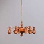 Uri Zamir, Divine Fatigue -Chandelier, 2025, Wood, 3D print, clay and copper, 47x64x64cm