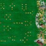 אלהם רוקני, קומאלאק, 2024, שמן, עלי זהב ועלי כסף על נייר צילום_ אלעד שריג (1)